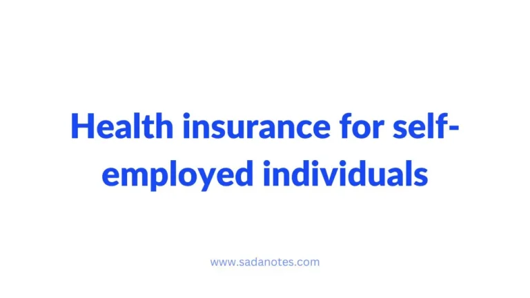 Health insurance for self-employed individuals